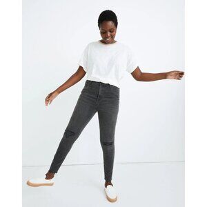 Madewell Jeans Size 30/31/32 Curvy High Rise Skinny In Black Sea Wash Ripped